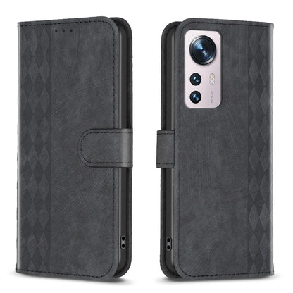 Plaid Embossed Leather Phone Case