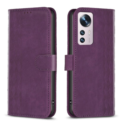 Plaid Embossed Leather Phone Case