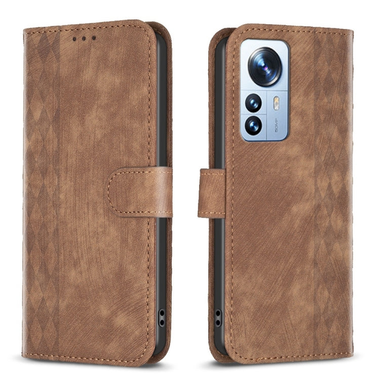 Plaid Embossed Leather Phone Case, Series 4