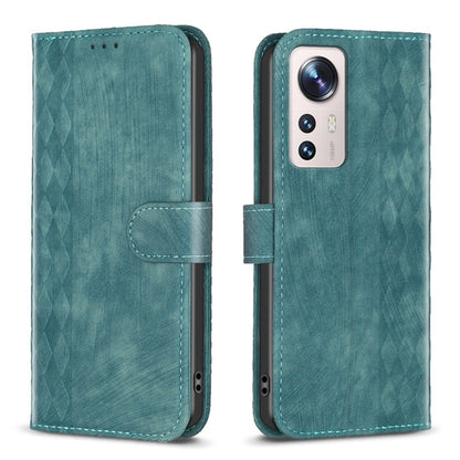 Plaid Embossed Leather Phone Case