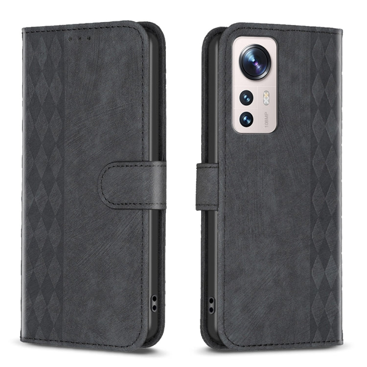 Plaid Embossed Leather Phone Case