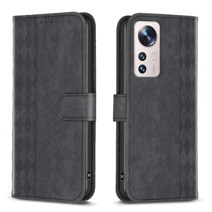 Plaid Embossed Leather Phone Case
