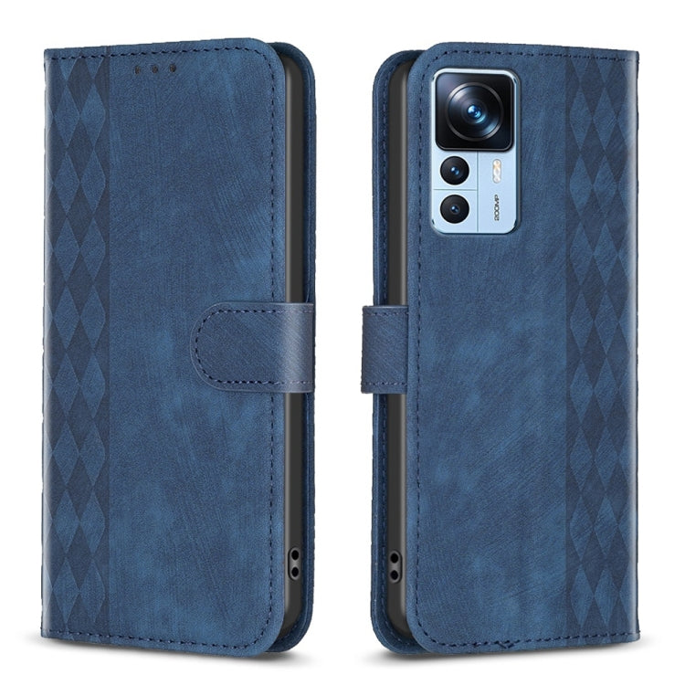 Plaid Embossed Leather Phone Case