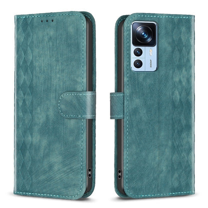 Plaid Embossed Leather Phone Case