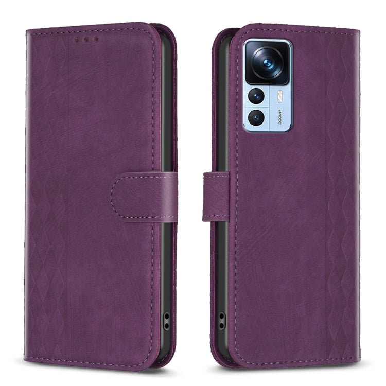 Plaid Embossed Leather Phone Case