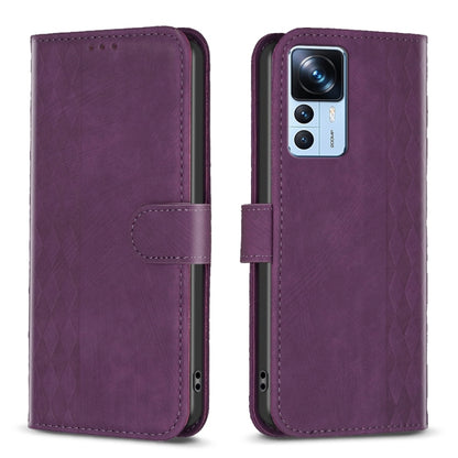 Plaid Embossed Leather Phone Case