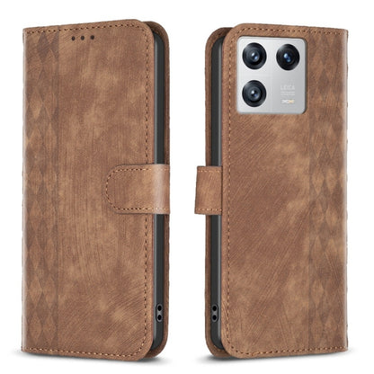 Plaid Embossed Leather Phone Case
