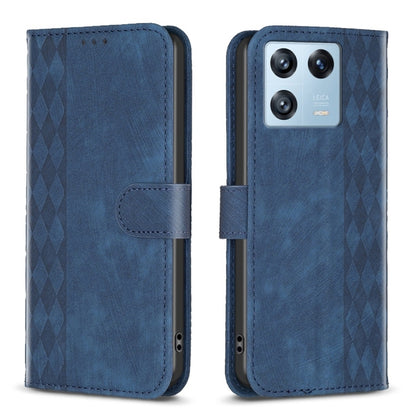 Plaid Embossed Leather Phone Case