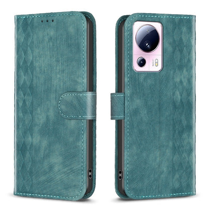 Plaid Embossed Leather Phone Case
