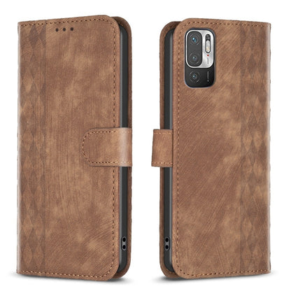 Plaid Embossed Leather Phone Case, For Xiaomi Poco M3 Pro, For Xiaomi 11 Lite, For Xiaomi Redmi Note 10 4G, For Xiaomi Redmi Note 10 Pro
