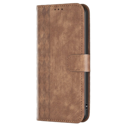 Plaid Embossed Leather Phone Case, For Xiaomi Poco M3 Pro, For Xiaomi 11 Lite, For Xiaomi Redmi Note 10 4G, For Xiaomi Redmi Note 10 Pro