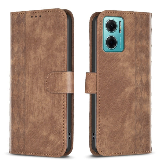 Plaid Embossed Leather Phone Case