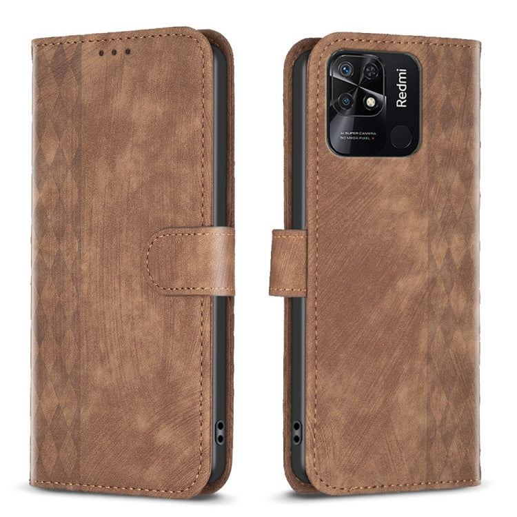 Plaid Embossed Leather Phone Case