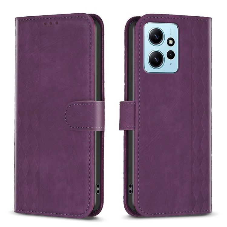 Plaid Embossed Leather Phone Case