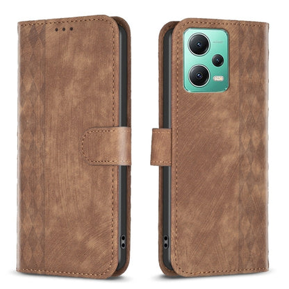 Plaid Embossed Leather Phone Case