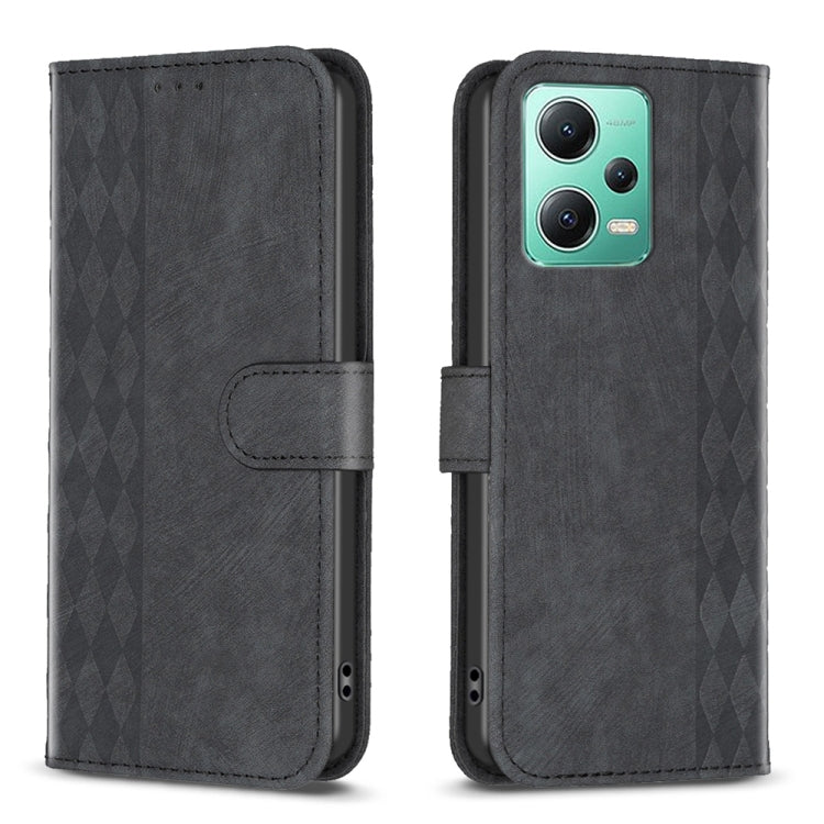 Plaid Embossed Leather Phone Case