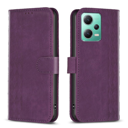 Plaid Embossed Leather Phone Case