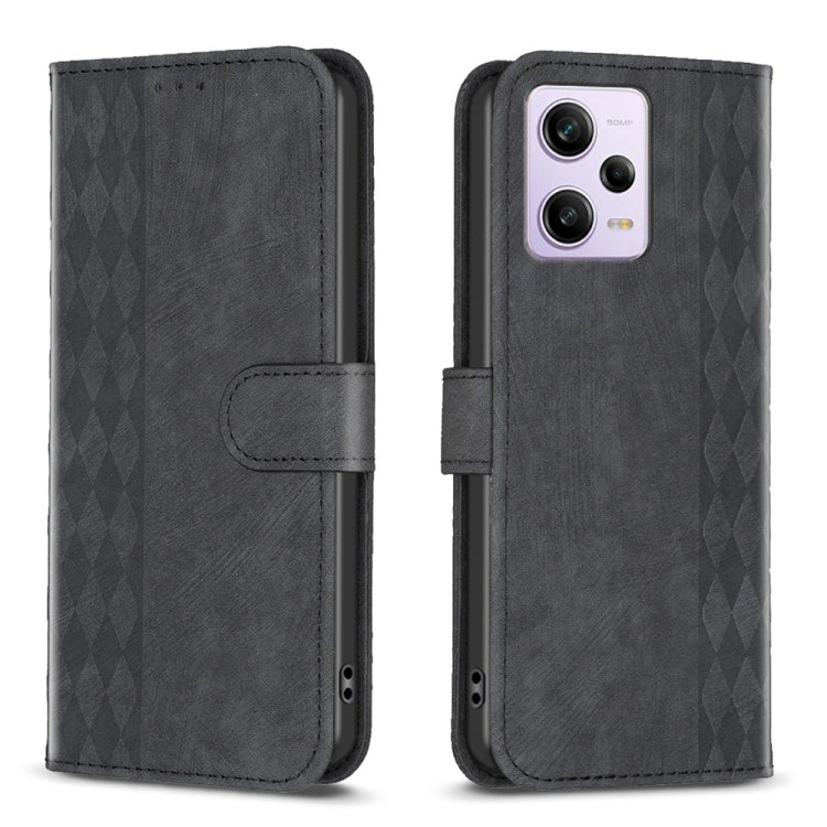 Plaid Embossed Leather Phone Case