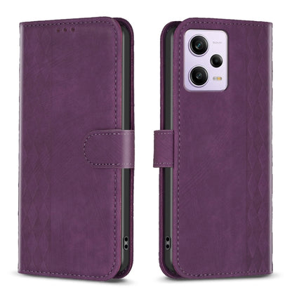 Plaid Embossed Leather Phone Case
