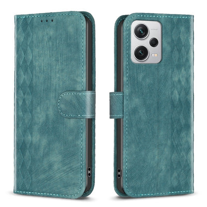 Plaid Embossed Leather Phone Case