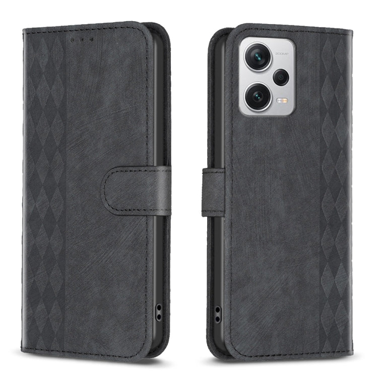 Plaid Embossed Leather Phone Case