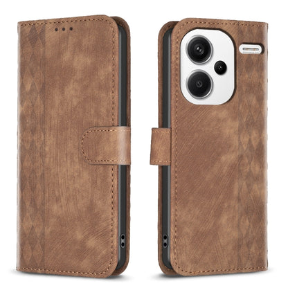 Plaid Embossed Leather Phone Case