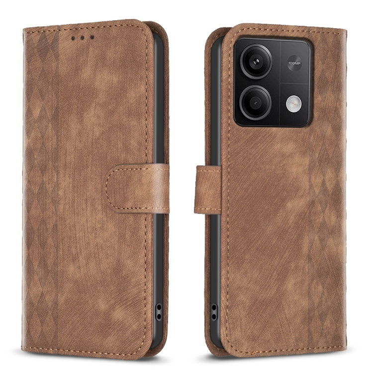 Plaid Embossed Leather Phone Case