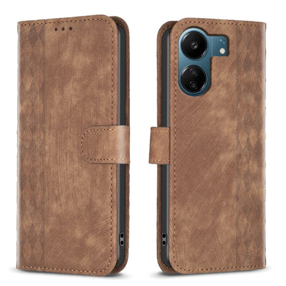 Plaid Embossed Leather Phone Case