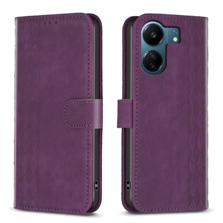 Plaid Embossed Leather Phone Case