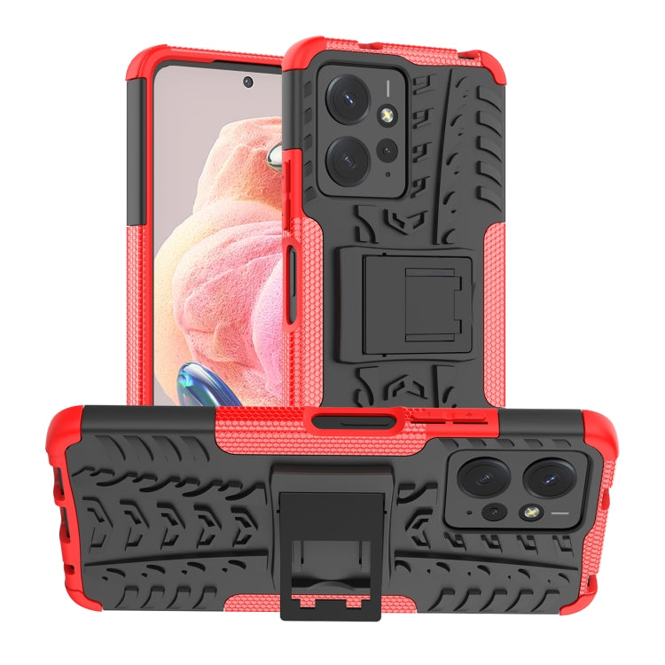 Tire Texture TPU + PC Phone Case with Holder, For Xiaomi Redmi Note 13 Pro+ 5G, For Xiaomi Redmi Note 13 Pro 5G Global, For Xiaomi Redmi 12 4G, For Xiaomi Redmi Note 12S / 11S / 11, For Xiaomi Redmi Note 12 4G Global