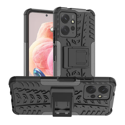 Tire Texture TPU + PC Phone Case with Holder, For Xiaomi Redmi Note 13 Pro+ 5G, For Xiaomi Redmi Note 13 Pro 5G Global, For Xiaomi Redmi 12 4G, For Xiaomi Redmi Note 12S / 11S / 11, For Xiaomi Redmi Note 12 4G Global