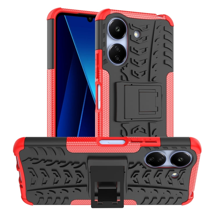 Tire Texture TPU + PC Phone Case with Holder, For Xiaomi Redmi A3 4G, For Xiaomi Redmi Note 13 4G, For Xiaomi Poco C65, For Xiaomi Redmi Note 13 5G Global, For Xiaomi Redmi 13C 4G
