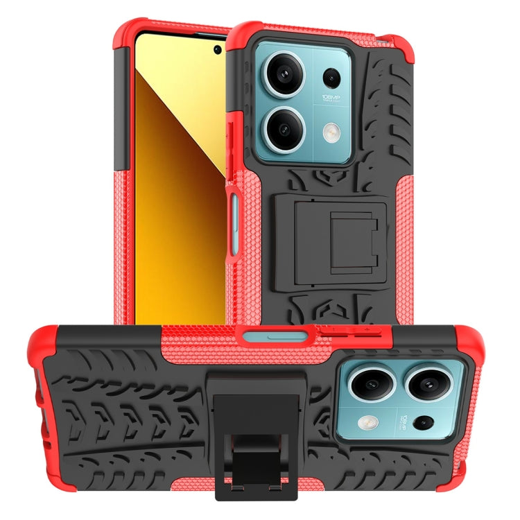 Tire Texture TPU + PC Phone Case with Holder, For Xiaomi Redmi A3 4G, For Xiaomi Redmi Note 13 4G, For Xiaomi Poco C65, For Xiaomi Redmi Note 13 5G Global, For Xiaomi Redmi 13C 4G, For Xiaomi Redmi Note 13 Pro+ 5G