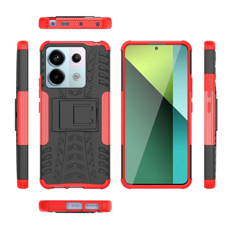 Tire Texture TPU + PC Phone Case with Holder, For Xiaomi Redmi Note 13 Pro 5G Global, For Xiaomi Redmi 12 4G, For Xiaomi Redmi Note 12S / 11S / 11, For Xiaomi Redmi Note 12 4G Global