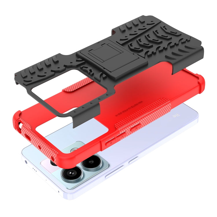 Tire Texture TPU + PC Phone Case with Holder, For Xiaomi Redmi Note 13 Pro 5G Global, For Xiaomi Redmi 12 4G, For Xiaomi Redmi Note 12S / 11S / 11, For Xiaomi Redmi Note 12 4G Global