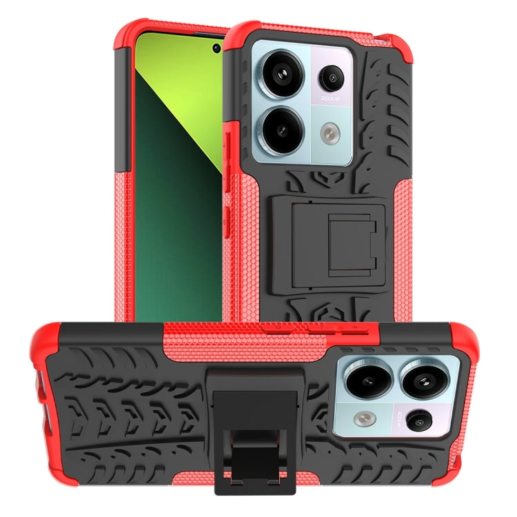Tire Texture TPU + PC Phone Case with Holder, For Xiaomi Redmi Note 13 4G, For Xiaomi Redmi Note 13 5G Global, For Xiaomi Redmi Note 13 Pro+ 5G, For Xiaomi Redmi Note 13 Pro 5G Global, For Xiaomi Redmi Note 12S / 11S / 11                               ...