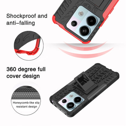 Tire Texture TPU + PC Phone Case with Holder, For Xiaomi Redmi Note 13 Pro 5G Global, For Xiaomi Redmi 12 4G, For Xiaomi Redmi Note 12S / 11S / 11, For Xiaomi Redmi Note 12 4G Global