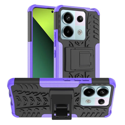 Tire Texture TPU + PC Phone Case with Holder, For Xiaomi Redmi Note 13 Pro 5G Global, For Xiaomi Redmi 12 4G, For Xiaomi Redmi Note 12S / 11S / 11, For Xiaomi Redmi Note 12 4G Global