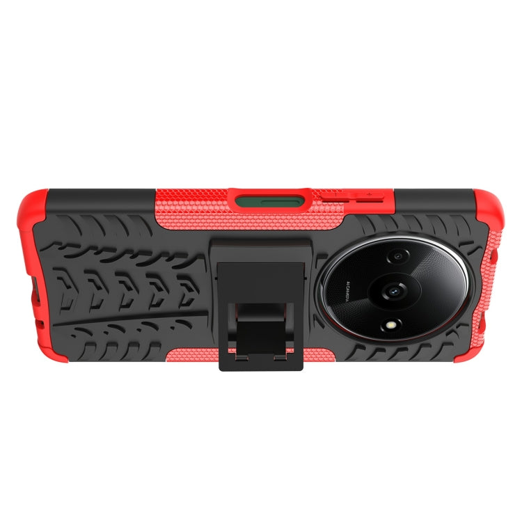 Tire Texture TPU + PC Phone Case with Holder, For Xiaomi Redmi A3 4G, For Xiaomi Redmi Note 13 4G, For Xiaomi Poco C65, For Xiaomi Redmi Note 13 5G Global, For Xiaomi Redmi 13C 4G, For Xiaomi Redmi Note 13 Pro+ 5G