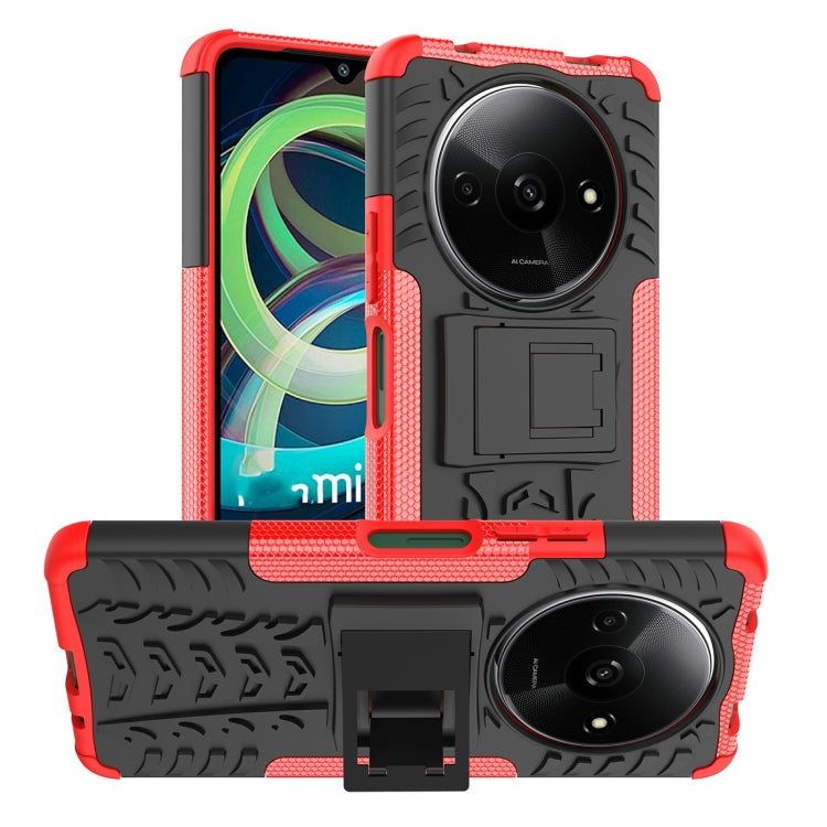 Tire Texture TPU + PC Phone Case with Holder, For Xiaomi Redmi A3 4G, For Xiaomi Redmi Note 13 4G, For Xiaomi Poco C65, For Xiaomi Redmi Note 13 5G Global, For Xiaomi Redmi 13C 4G, For Xiaomi Redmi Note 13 Pro+ 5G
