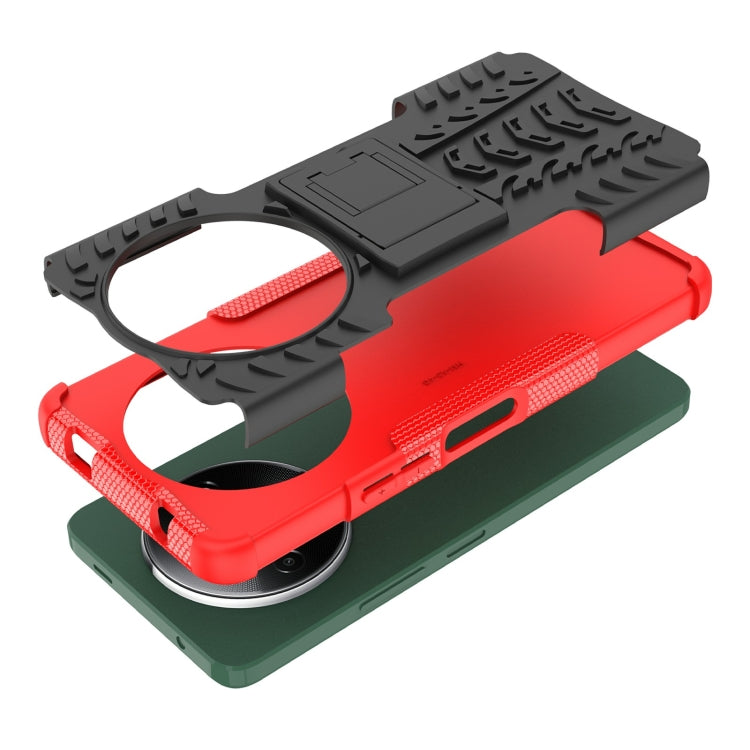 Tire Texture TPU + PC Phone Case with Holder, For Xiaomi Redmi A3 4G, For Xiaomi Redmi Note 13 4G, For Xiaomi Poco C65, For Xiaomi Redmi Note 13 5G Global, For Xiaomi Redmi 13C 4G