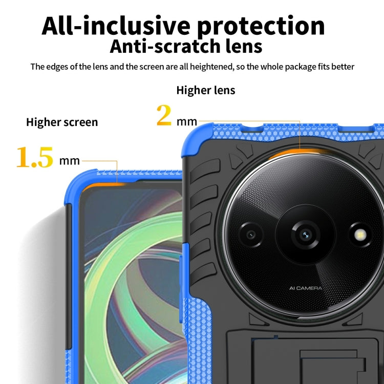 Tire Texture TPU + PC Phone Case with Holder, For Xiaomi Redmi A3 4G, For Xiaomi Redmi Note 13 4G, For Xiaomi Poco C65, For Xiaomi Redmi Note 13 5G Global, For Xiaomi Redmi 13C 4G, For Xiaomi Redmi Note 13 Pro+ 5G