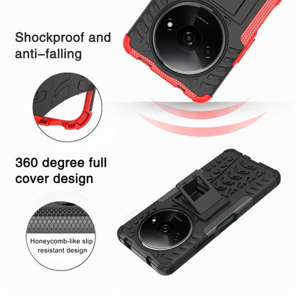 Tire Texture TPU + PC Phone Case with Holder, For Xiaomi Redmi A3 4G, For Xiaomi Redmi Note 13 4G, For Xiaomi Poco C65, For Xiaomi Redmi Note 13 5G Global, For Xiaomi Redmi 13C 4G, For Xiaomi Redmi Note 13 Pro+ 5G