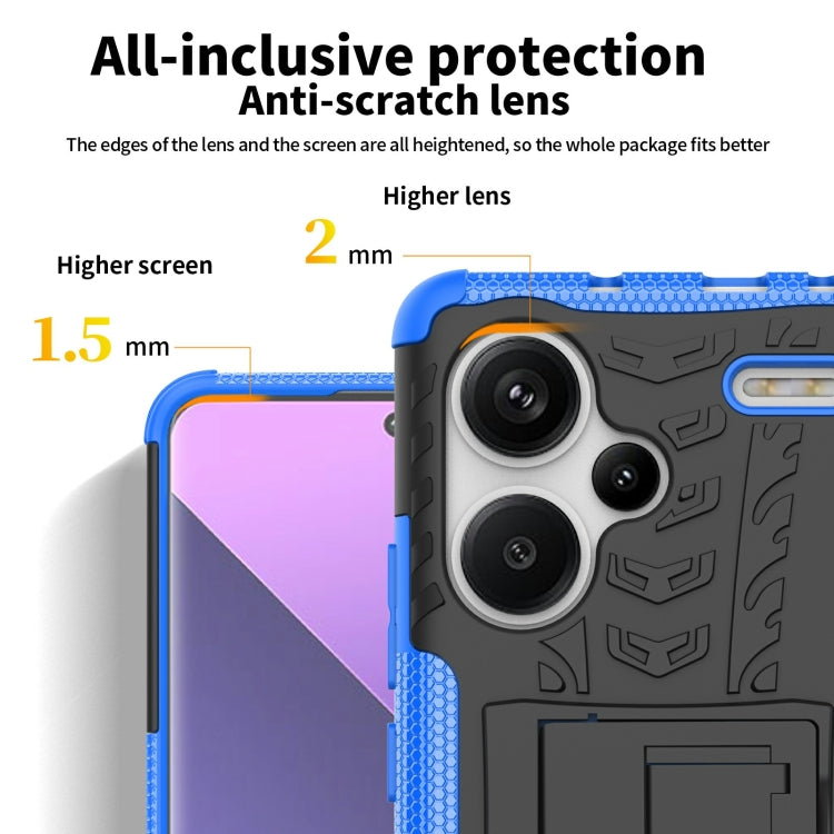 Tire Texture TPU + PC Phone Case with Holder, For Xiaomi Redmi Note 13 Pro+ 5G, For Xiaomi Redmi Note 13 Pro 5G Global, For Xiaomi Redmi 12 4G, For Xiaomi Redmi Note 12S / 11S / 11, For Xiaomi Redmi Note 12 4G Global