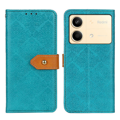 European Floral Embossed Leather Phone Case