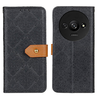 European Floral Embossed Leather Phone Case