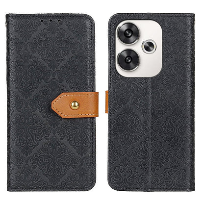 European Floral Embossed Leather Phone Case