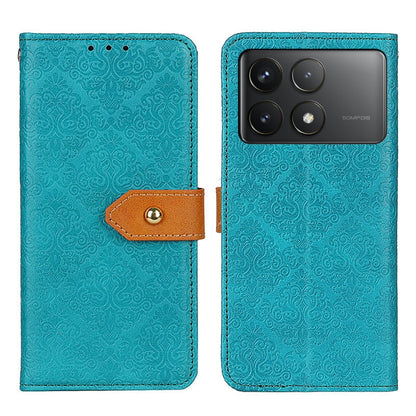 European Floral Embossed Leather Phone Case