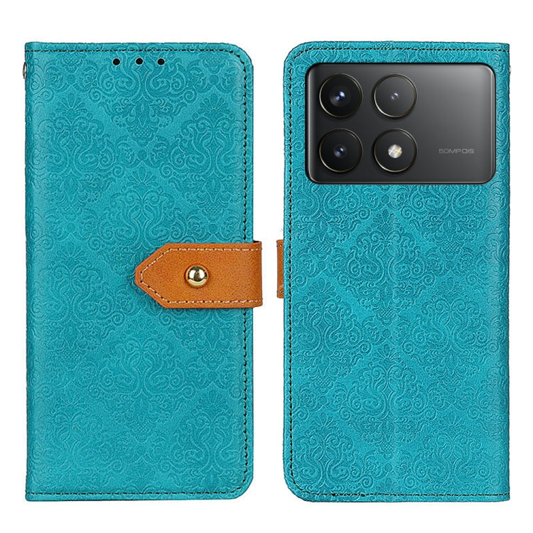 European Floral Embossed Leather Phone Case