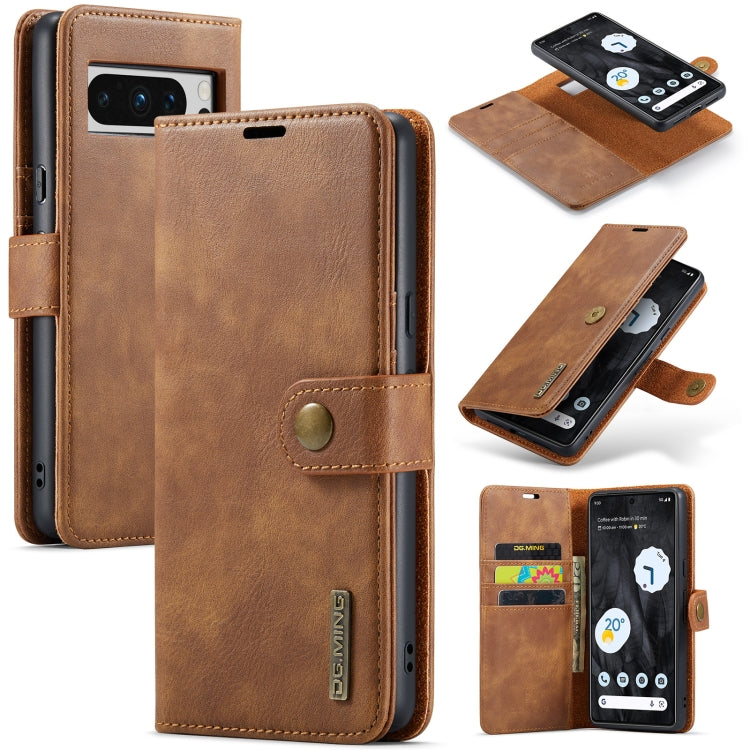 DG.MING Crazy Horse Texture Detachable Magnetic Leather Phone Case